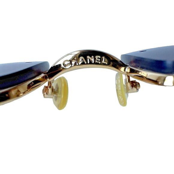 Chanel 4095-B Crystal CC Sunglasses Y2K Gold Brown Gradient Tortoise Authentic main image 3